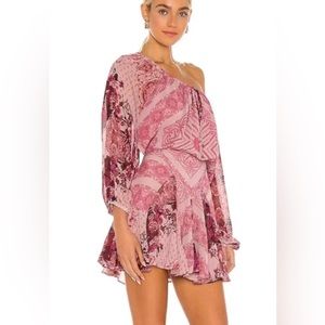 Free People Dusty Rose Combo Dress Boho open back NWT Festival Coquette